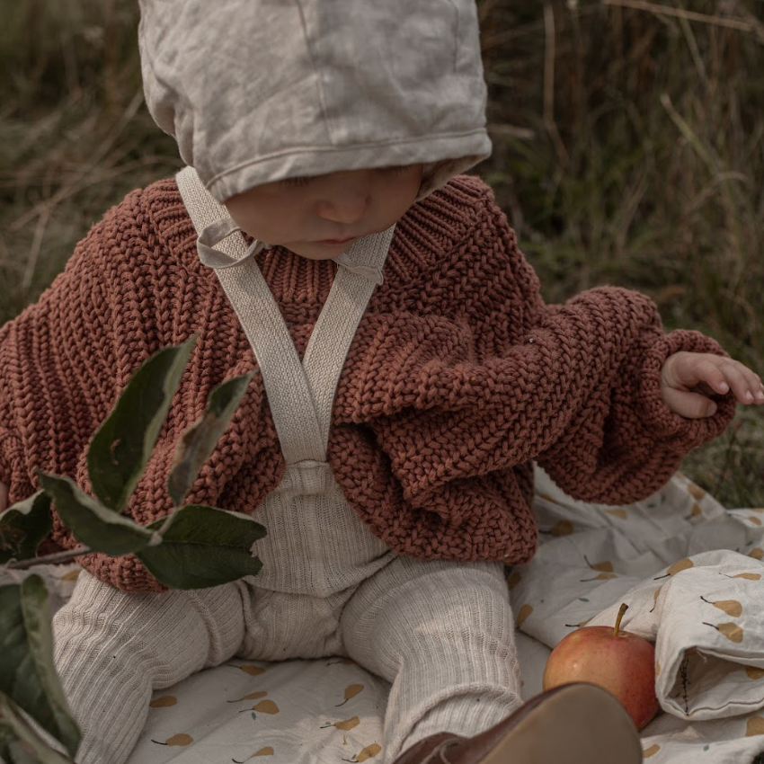 Silly Silas Hippy Wide Rib Unisex Tights with Braces (Cream Blend)